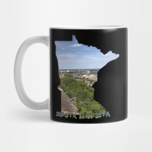 Minnesota State Outline (Duluth and Aerial Lift Bridge) Mug